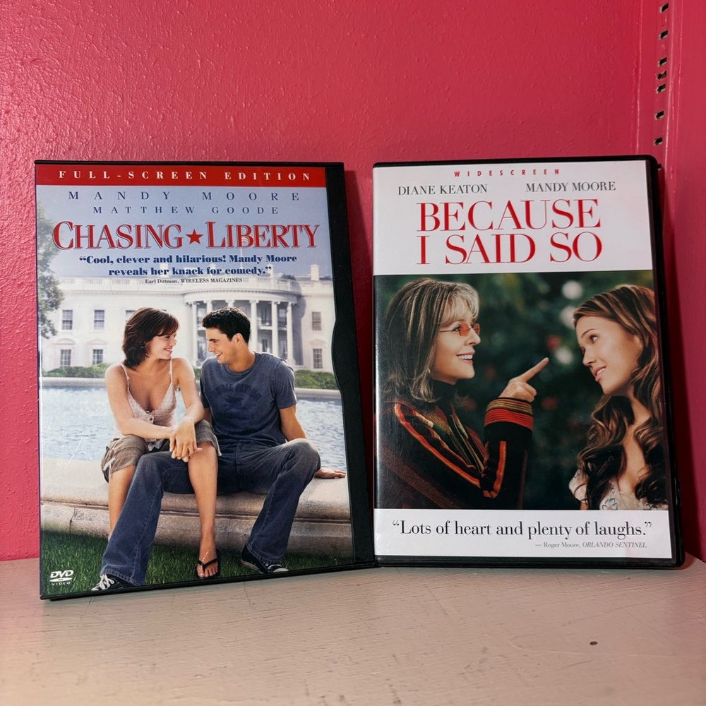 Chasing Liberty & Because I Said So DVD Set 2 Diane Keaton Mandy Moore EUC Movie